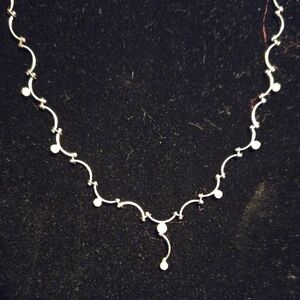 Silver Necklace With AB Accents